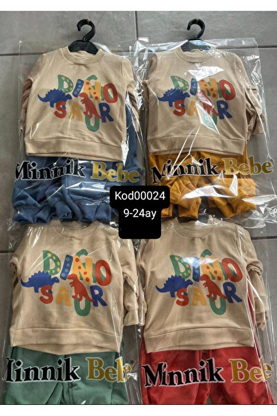 OEM Baby cotton tracksuit with Printed and "Dinosaur" printed top