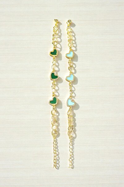 BLIZGANTIS سلسلة ذهبية على شكل قلب مكونة من قطعتين