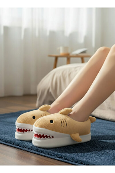 EstLee Sevimli Hayvanlı Köpek Balığı Peluş Panduf Yumuşak Sessiz Taban Eğlenc...