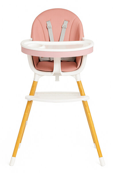 Bebelul Baby Dining Chair, 3 In 1, Footrest, 2 Trays and Removable Cover, PINK