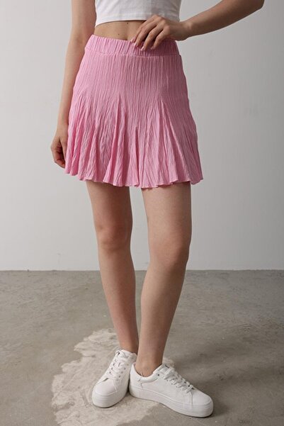 Wear Up Elastic Waist Mini Skirt - Pink