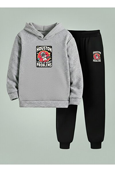 LORVEX Детски комплект с качулка HOUSTON Светлосиньо суитчър с 3 нишки и шерп...