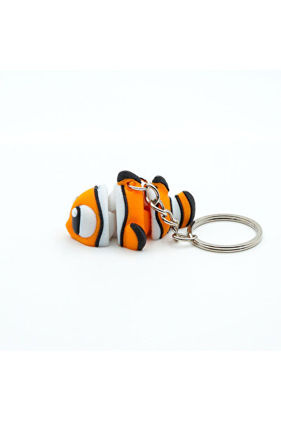 OEM Fish Keychain, Articulated Figurine, 3D, Flexi Keychain for Backpack, Orange