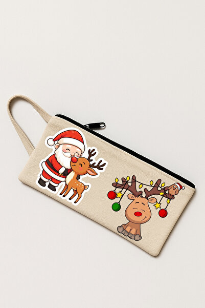 lovver Коледа Дядо Коледа Нова година дизайн 100% памук калъф за моливи, чант...