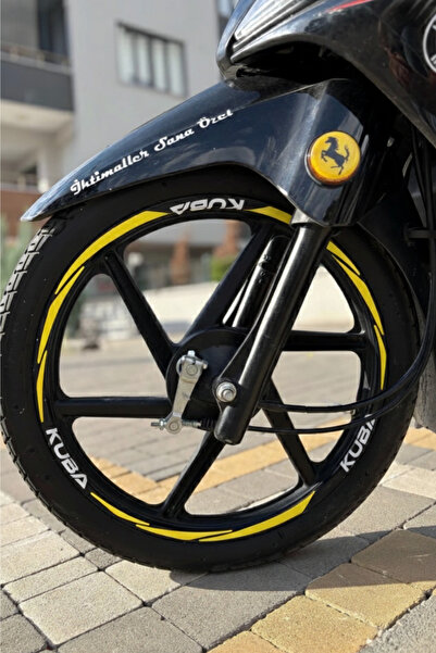 Banxtre Kuba Ege Cup Motor için Sarı Renk Jant Şeridi Sticker Seti (Tüm Cupla...