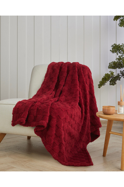 English Home Fancy Square Koltuk Şalı 120x160 cm Bordo