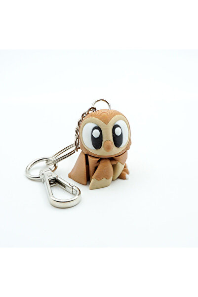 OEM Barn Owl Keychain, Articulated Figurine, 3D, Flexi Keychain for Backpack