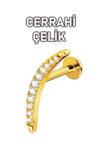 MORNEVA Çelik Uzun Yarım Ay Conch Helix Piercingi (1 Adet)