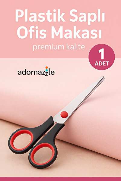 adornazzle Plastik Saplı Ofis Makası, Küçük Boy Makas, Hafif Kullanım İçin Makas