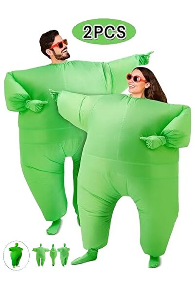 Toybox Full Body Inflatable Green Costume, Fun Luxury Dress for Parties, Events and National Day (2 Pieces)