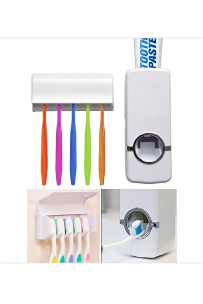 BULUT Otomatik Diş Macunu Sıkacağı 5 Adet Fırçalık Yeri Otomatik Macun Sıkma ...