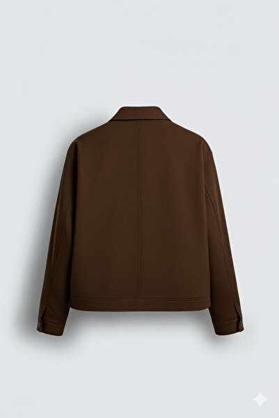 Bossago Мъжко кафяво палто-яке с цип, мека текстура, висококачествена материя