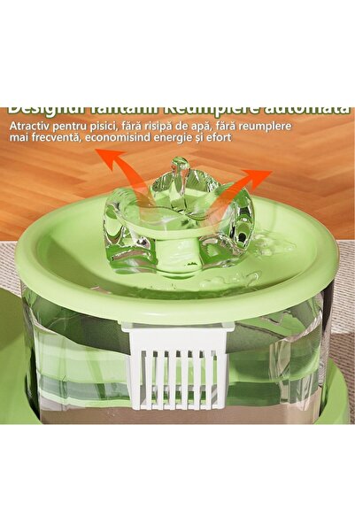 SokShop 2-in-1 Automatic Water Dispenser & Food Bowl for Cats & Dogs, 1.5L, USB, Green