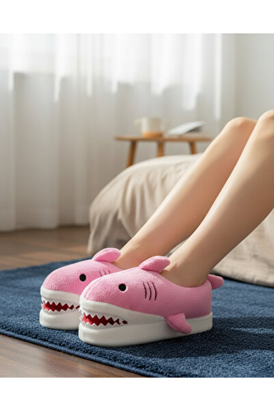 EstLee Sevimli Hayvanlı Köpek Balığı Peluş Panduf Yumuşak Sessiz Taban Eğlenc...