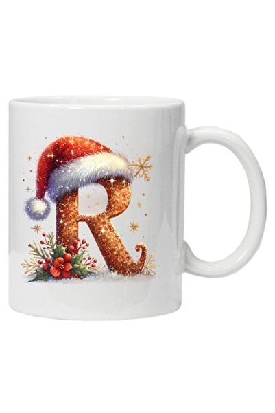 CRD PRINT Cană personalizată cu imprimeu de iarnă „inițiala numelui R”, model...