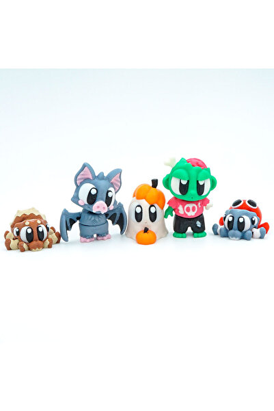 OEM Set of 5 Articulated Mini Figures, 3D, Flexi Minizz, Scary Figures, V7