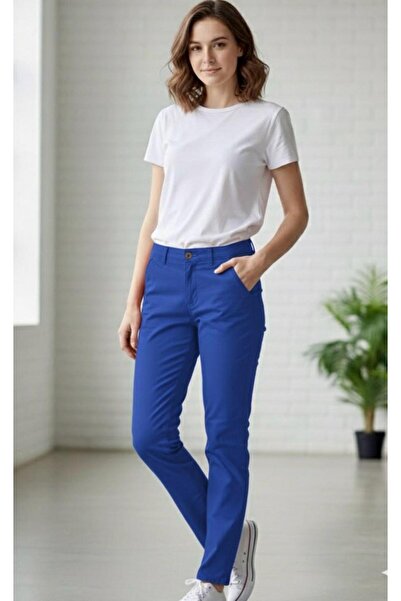 STITCH by MH Women's Slim-Fit Solid Pants - BLUE -36