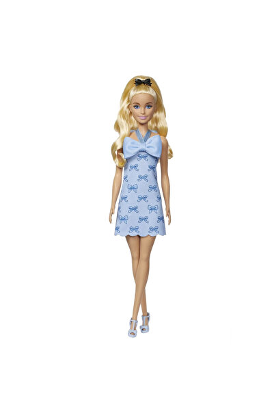 Barbie Fashionistas Blonde Doll with Blue Dress and Bows