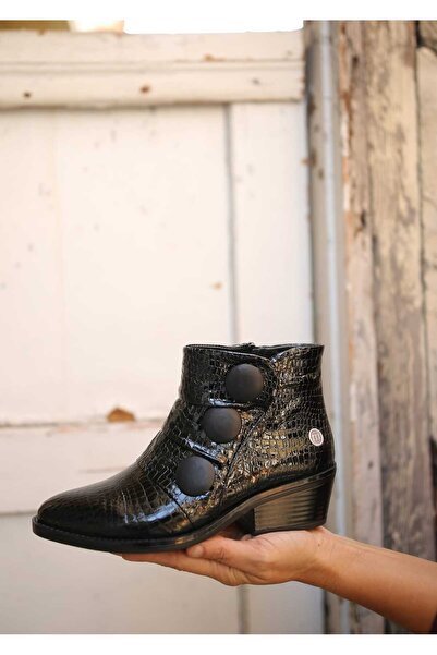 Mammamia 8065 Genuine Leather Thick Heeled Boots