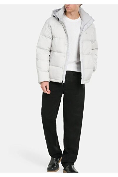 Calvin Klein Long Sleeve Removable Hooded Inflatable Men's Black Coat Lz04Rd594G