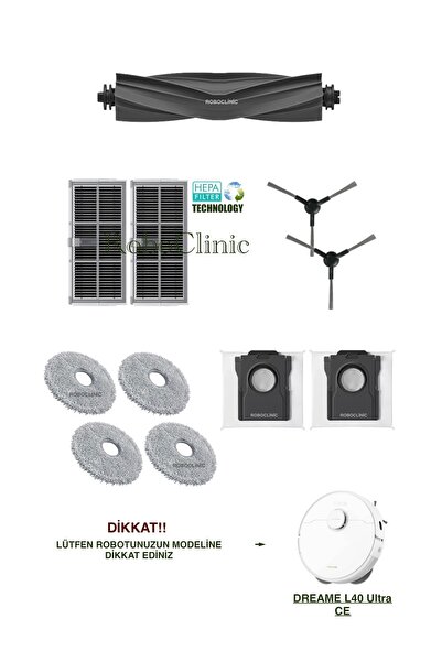 Roboclinic مجموعة أكياس الغبار البديلة المتوافقة مع مكنسة Dreame L40 Ultra CE...