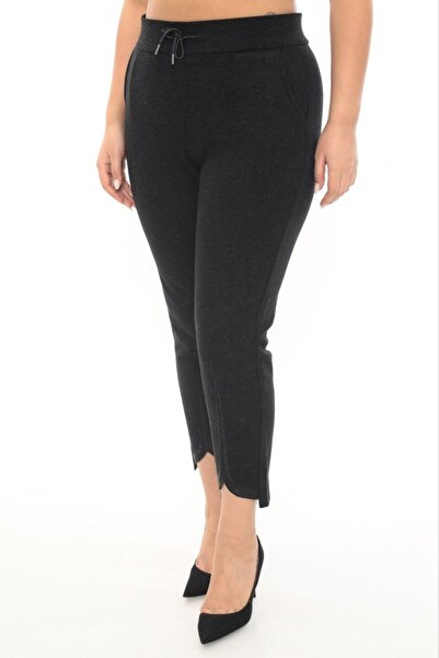 ZANESSI بنطلون نسائي شتوي سميك مقاس كبير بخصر مرتفع ومرن قماش قابل للتمدد أنا...