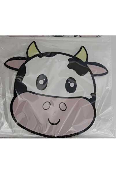 Flippy Cow PVC Coaster, 15.5 x 15.5 cm, Heat Resistant, White/Pink