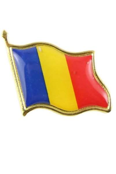 Blusmart set 12 Insigna steag tricolor Romania, 20x20 mm