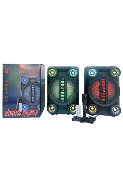 SokShop 8" Portable Speaker KTS-1765 RGB with Microphone and Remote