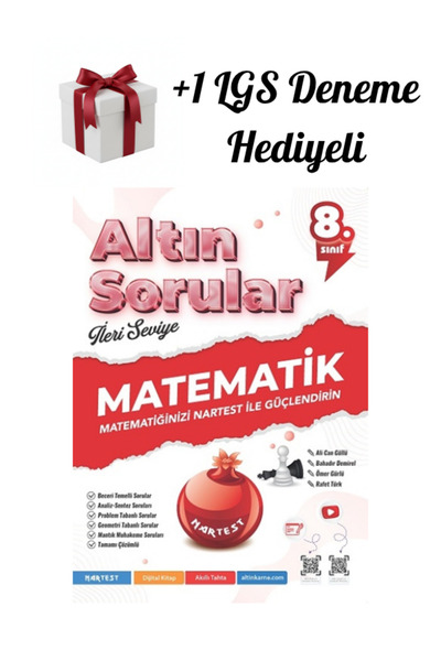 Nartest Yayınları Nartest 8.sınıf (LGS) Matematik Altın Sorular İleri Seviye ...