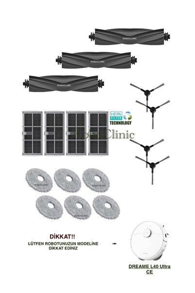 Roboclinic Perie de schimb compatibilă cu aspiratorul robot Dreame L40 Ultra ...