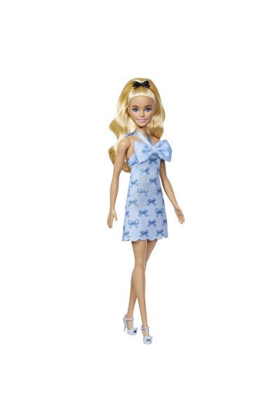 Barbie Fashionistas Blonde Doll with Blue Dress and Bows