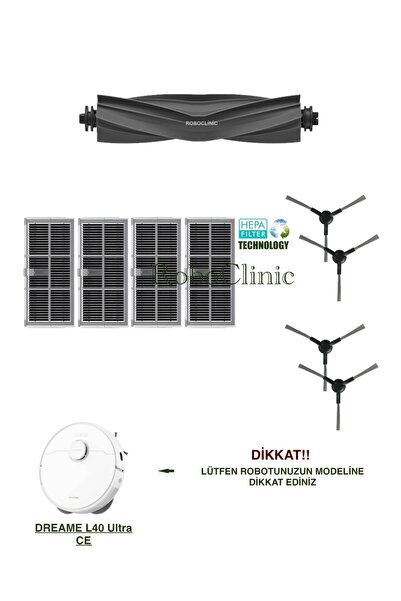 Roboclinic فرشاة بديلة متوافقة مع مكنسة Dreame L40 Ultra CE الروبوتية، مجموعة...