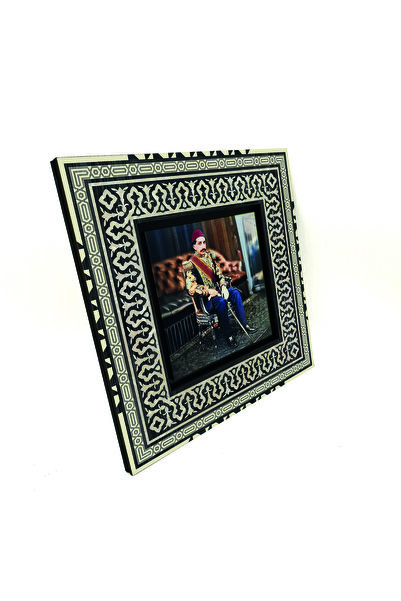 Sadrazam Sultanul al 2-lea. Abdulhamit Han cu imprimeu Pictură anatoliană din lemn MDF 20cm x 20cm |   1G-AH2c