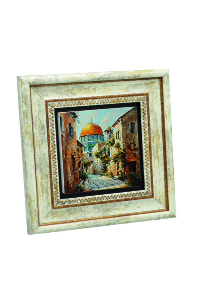 Sadrazam Ierusalim, Moscheea Al-Aqsa, Kubbe al-Sahra cu imprimeu Tabla din piatra naturala 20cm x 20cm |   1G-KS6