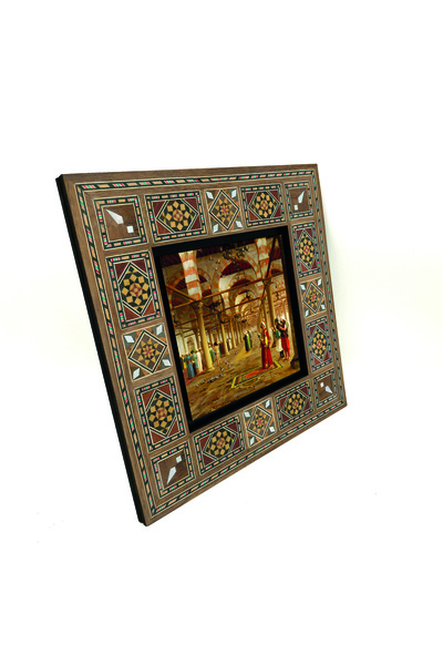 Sadrazam Camide Namaz Kılanlar cu imprimeu Pictură din lemn MDF Levant 20cm x 20cm |   KRT-133