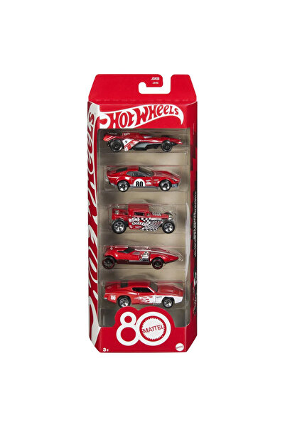 HOT WHEELS Set 5 Mașinuțe Hot Wheels Basics 80th Aniversare, Multicolor
