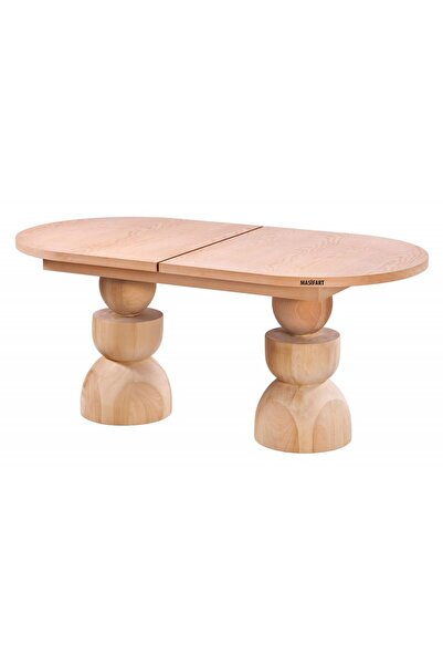 Masifart Bethany 180 Lik Oval Kupa Açılır Masa Cilasız Ham