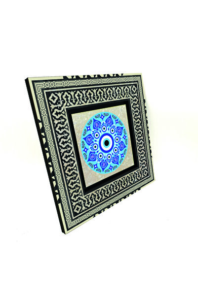 Sadrazam Model de mărgele Evil Eye cu imprimeu Pictură anatoliană din lemn MDF 20cm x 20cm |   1G-NB2