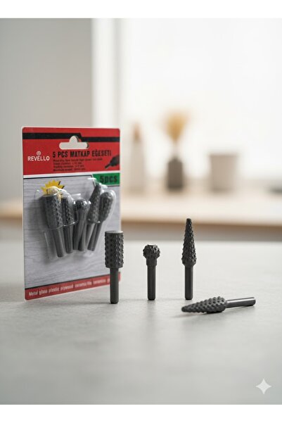 deniz hırdavat Revello 5 Parça Döner Törpü Tahta Ahşap Oyma Hobi Seti Matkap ...