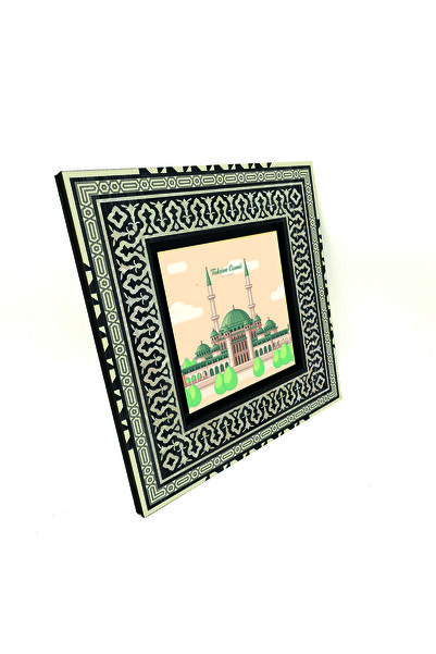 Sadrazam Imagine Moscheea Taksim cu imprimeu Pictură anatoliană pe lemn MDF 20cm x 20cm |   1G-TC1