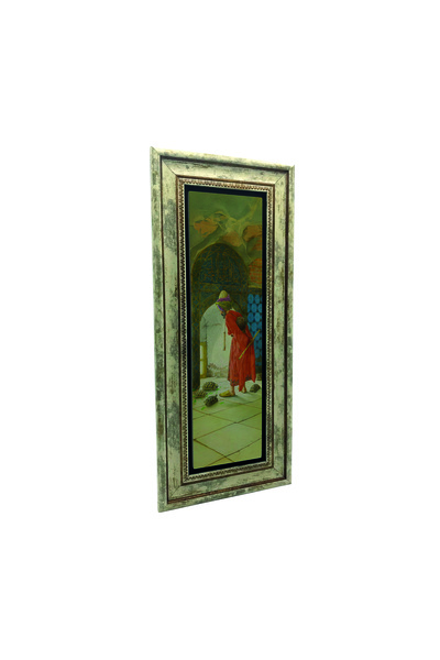 Sadrazam Antrenor de broaște țestoasă (Osman Hamdi Bey) cu imprimeu Tablou cu pietre naturale 20cm x 46cm |   3G-KT1