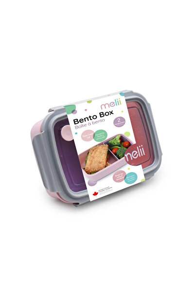 Melii Bento Lunch Box, 880ml, Αφαιρούμενη Κατσαρόλα, Ροζ Μωβ Γκρι