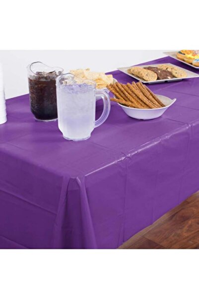 ZENVİVA Purple Tablecloth, Black Table Skirt, 2 Purple Backdrops