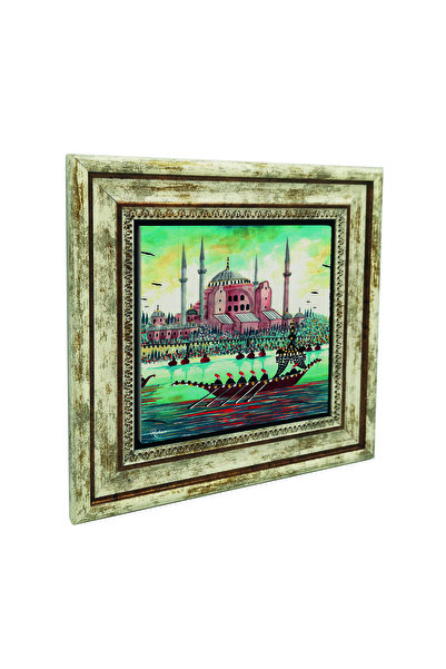 Sadrazam Mozaicul Moscheei Hagia Sofia cu imprimeu din piatră naturală 25cm x 25cm |   KRT-7