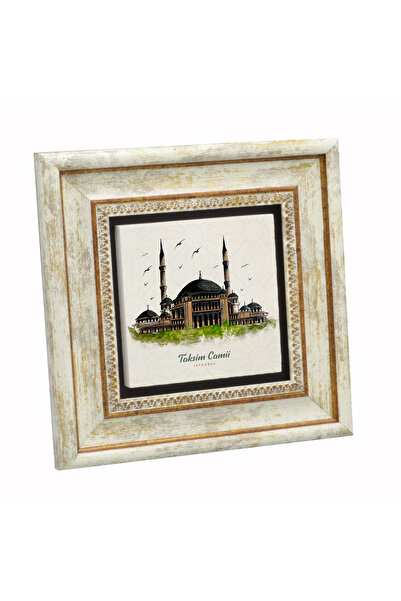 Sadrazam Tablou din piatră naturală cu imprimeu cu imaginea moscheei Taksim 20cm x 20cm |   1G-TC2