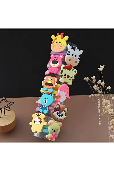 BATU GİYİM Set de catarame din cauciuc cu figuri mixte pentru fetiță și fetiță 3D, 15 bucăți