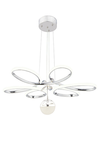 Akgül Krom Lüks 3 Renk Ledli Çiçek Avize