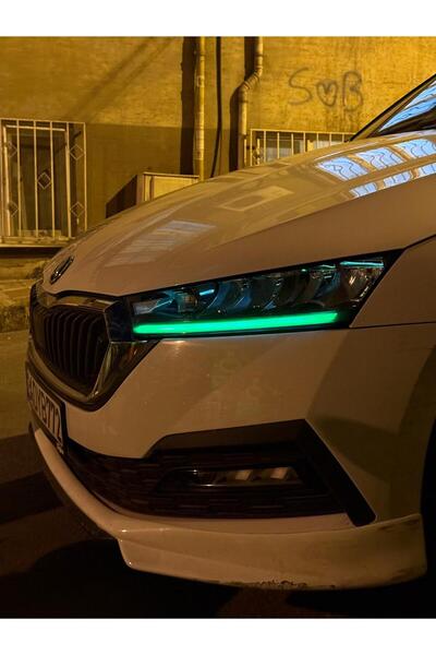 Skoda Octavia 2021 Far Sticker Set Yeşil