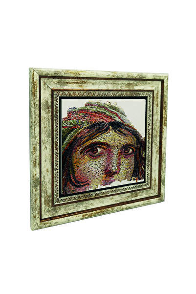 Sadrazam Mozaiu Fata Gypsy cu imprimeu Tabla din piatra naturala 25cm x 25cm ...